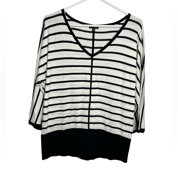 Talbots Long Sleeve Lightweight Cotton Blend Striped Sweater Size Large - Picture 1 of 7